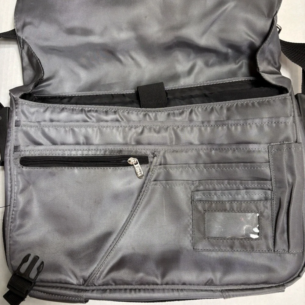 DELL Messenger Bag Men's‎ OS Gray Laptop Briefcase Tech Commuter Utility